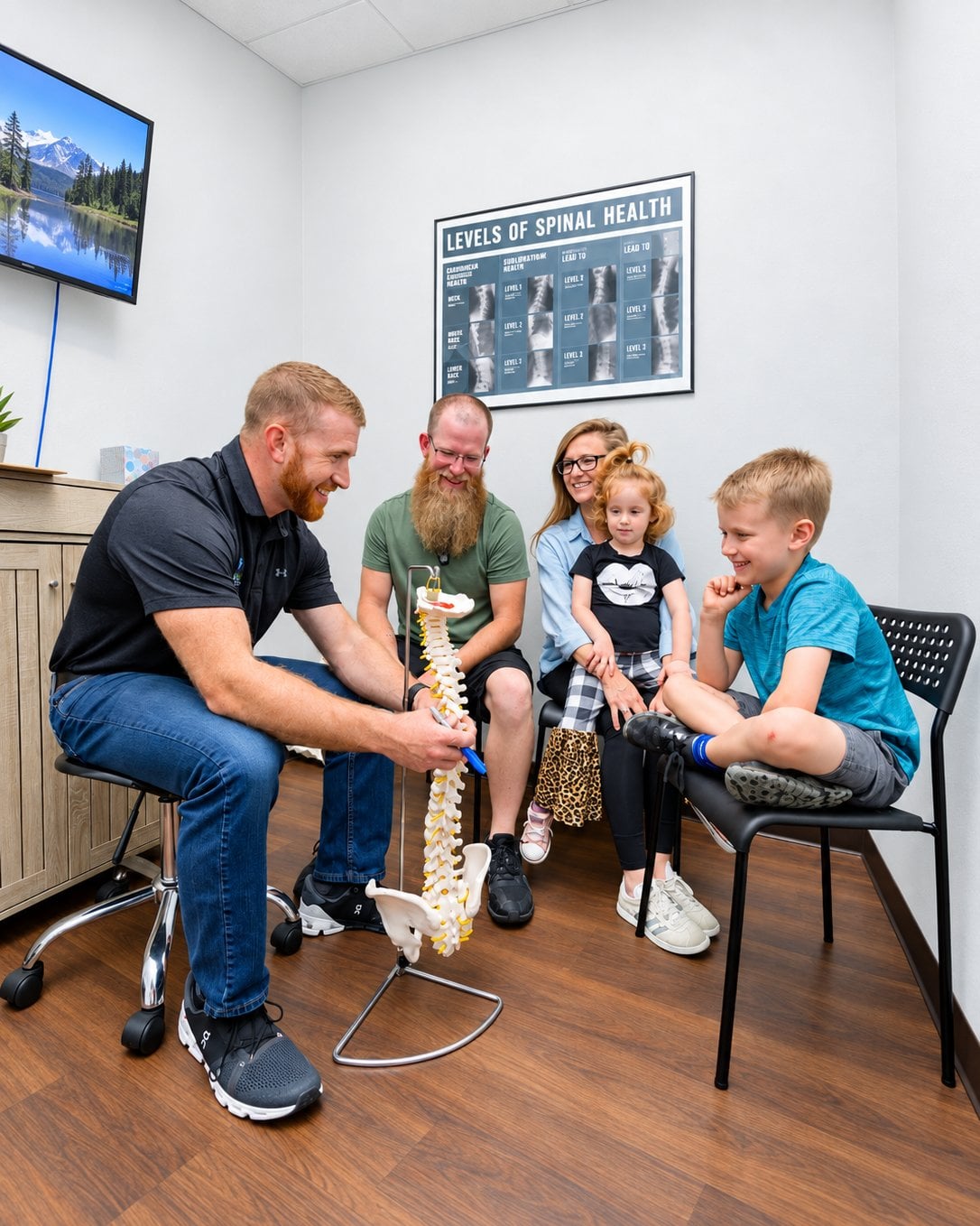 A family with the Abide Chiropractic team